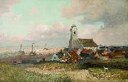 Emil Neumann Blick auf Katwijk oil on canvas